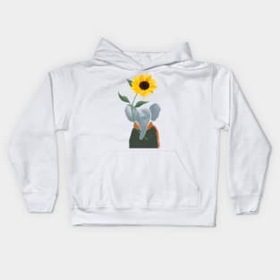 Elephant with Sunflower Kids Hoodie